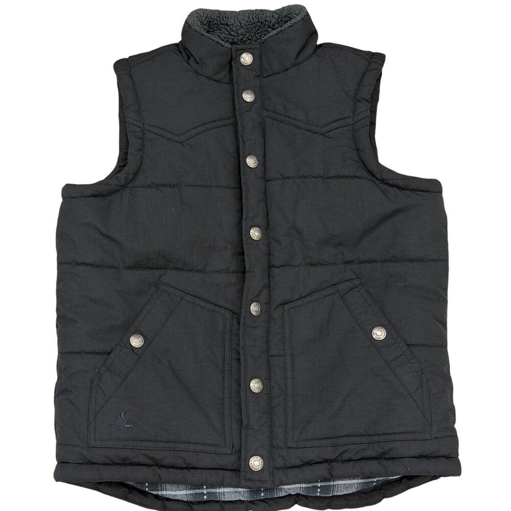 Cody James Boys Black Quilted Western Vest Youth Medium